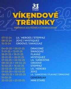 Víkendové tréninky 2024/2025 | 331 Dance Studio Olomouc